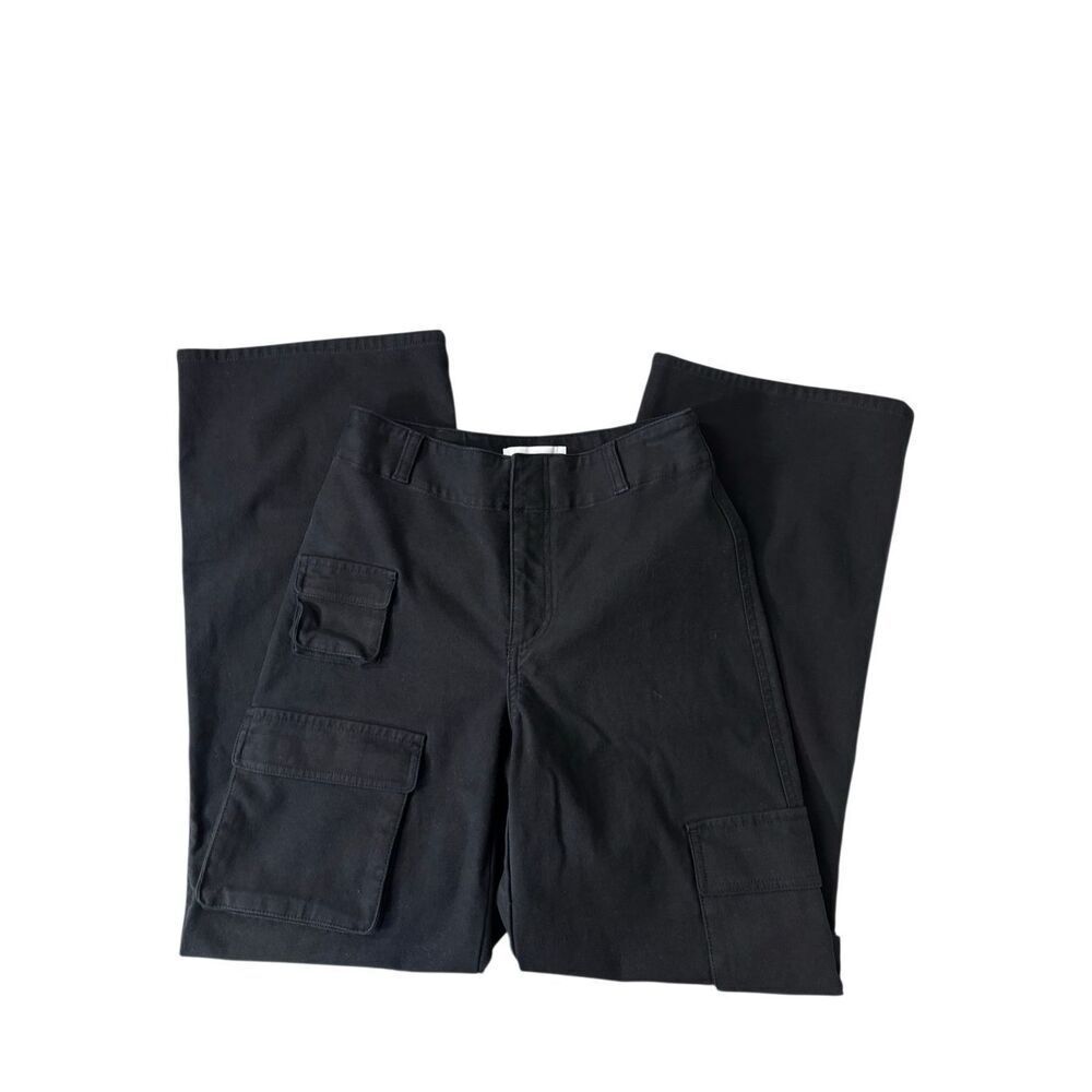 Aritzia TNA High Rise wide leg Cargo Pants Black Pockets